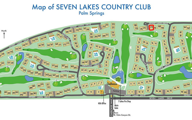 midcentury modern condo at Seven Lakes Country Club, Palm Springs