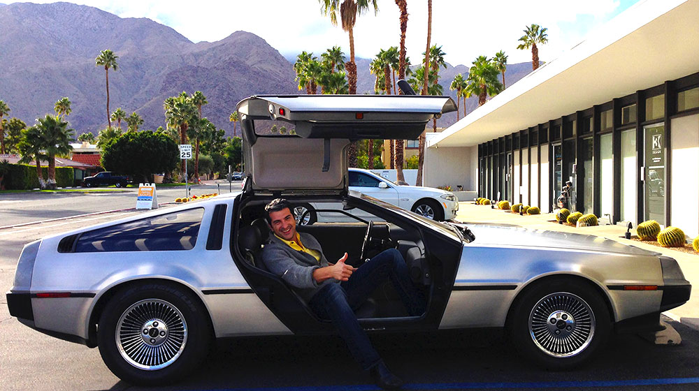 Visiting Palm Springs in THE Time Machine, a DeLorean with Alex Dethier