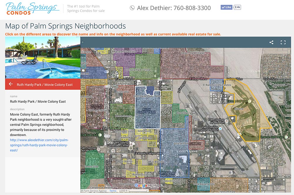 Map of Palm Springs Neighborhoods