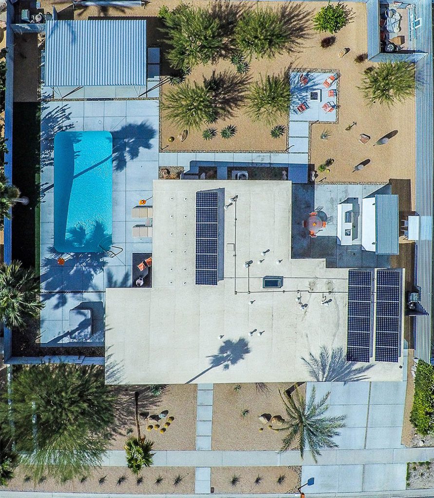 Aerial shot of 593 N Juanita Drive in Palm Springs, CA