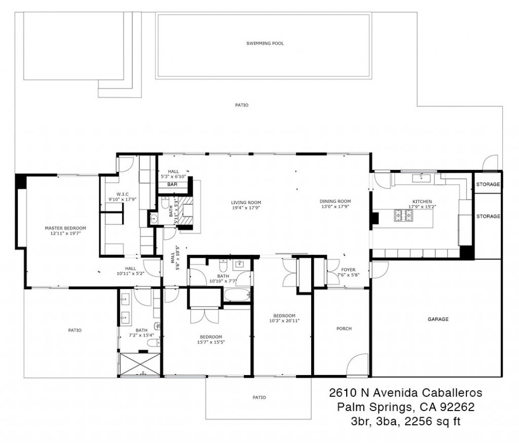 Floor plan of 2610 N Avenida Caballeros, Palm Springs, CA 92262